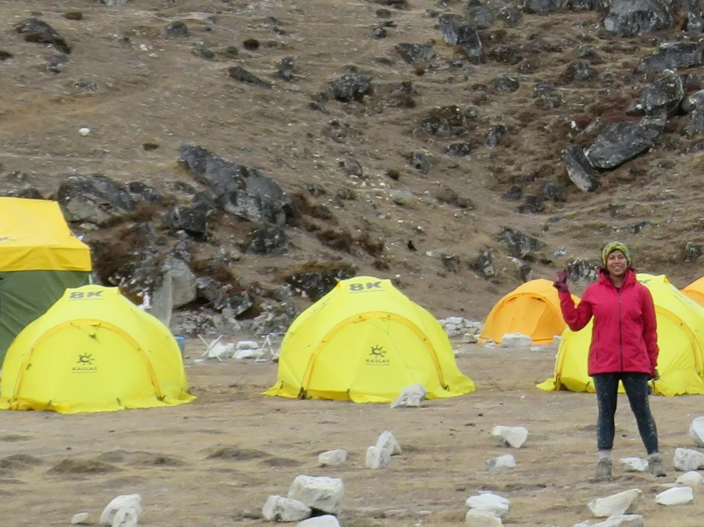 Mountain location on the Everest Base Camp group trip with One in the Orange Jacket.