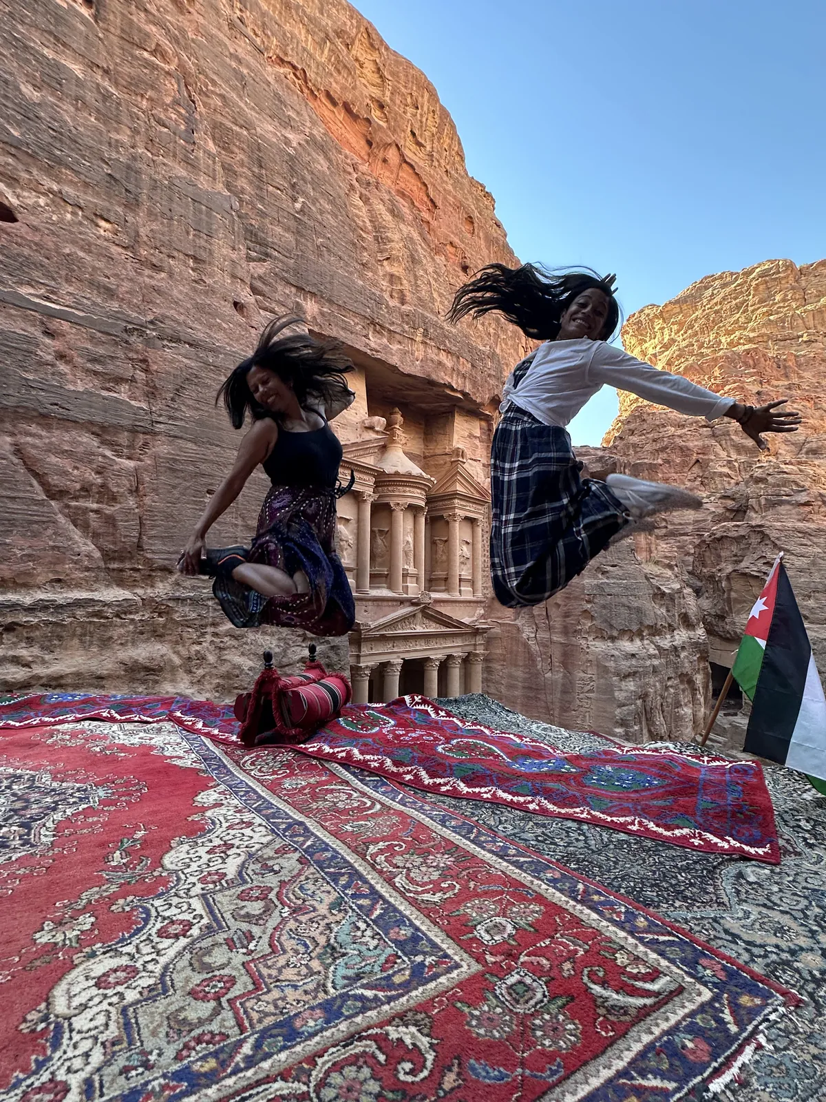 Jump petra on the Egypt & Jordan group trip with One in the Orange Jacket.
