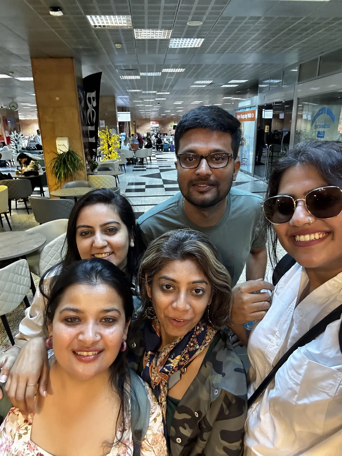 Selfie smiles setting on the Egypt & Jordan group trip with One in the Orange Jacket.