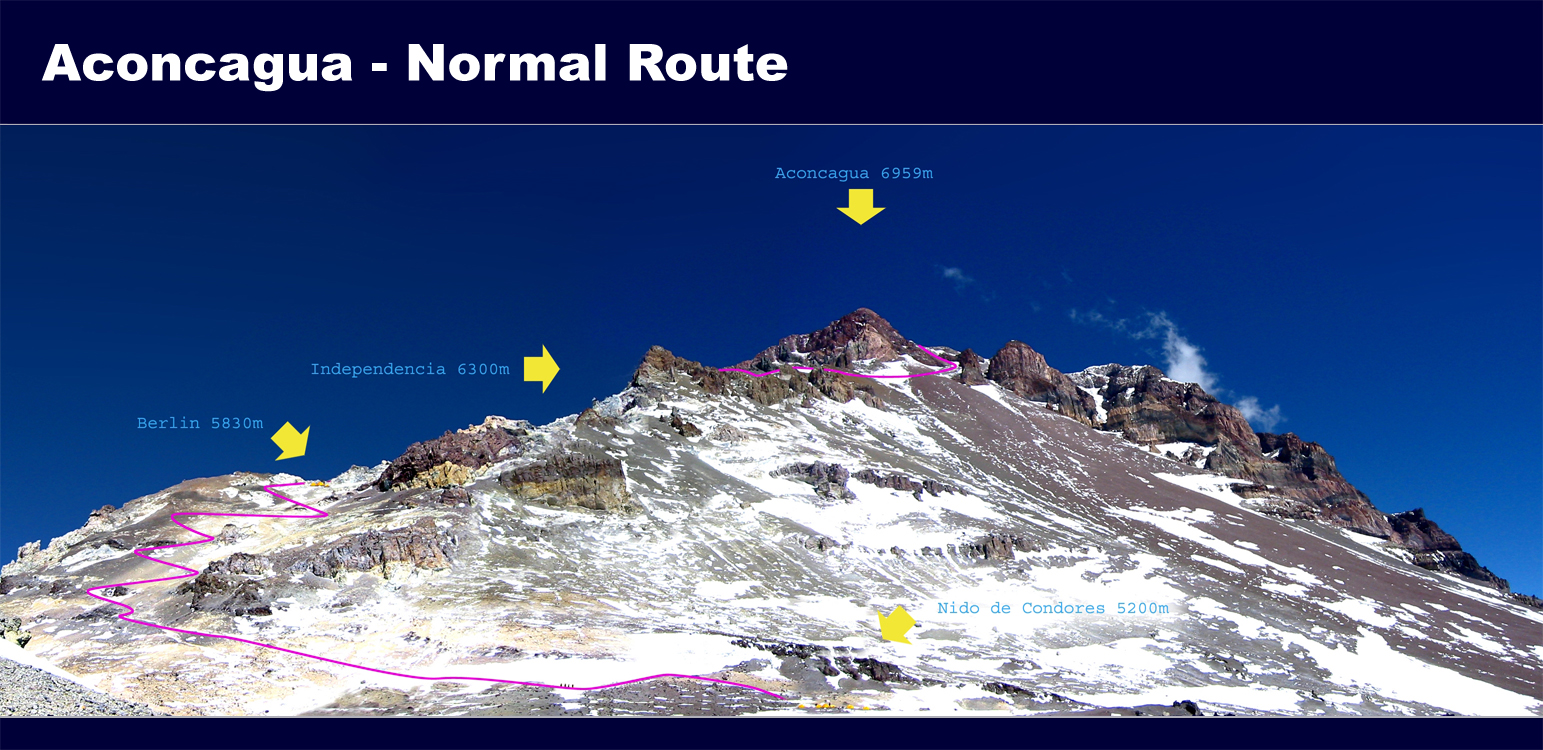 Aconcagua Day 8, LOAD CARRY TO CAMP 1 CANADA 5,050M · BACK TO BC