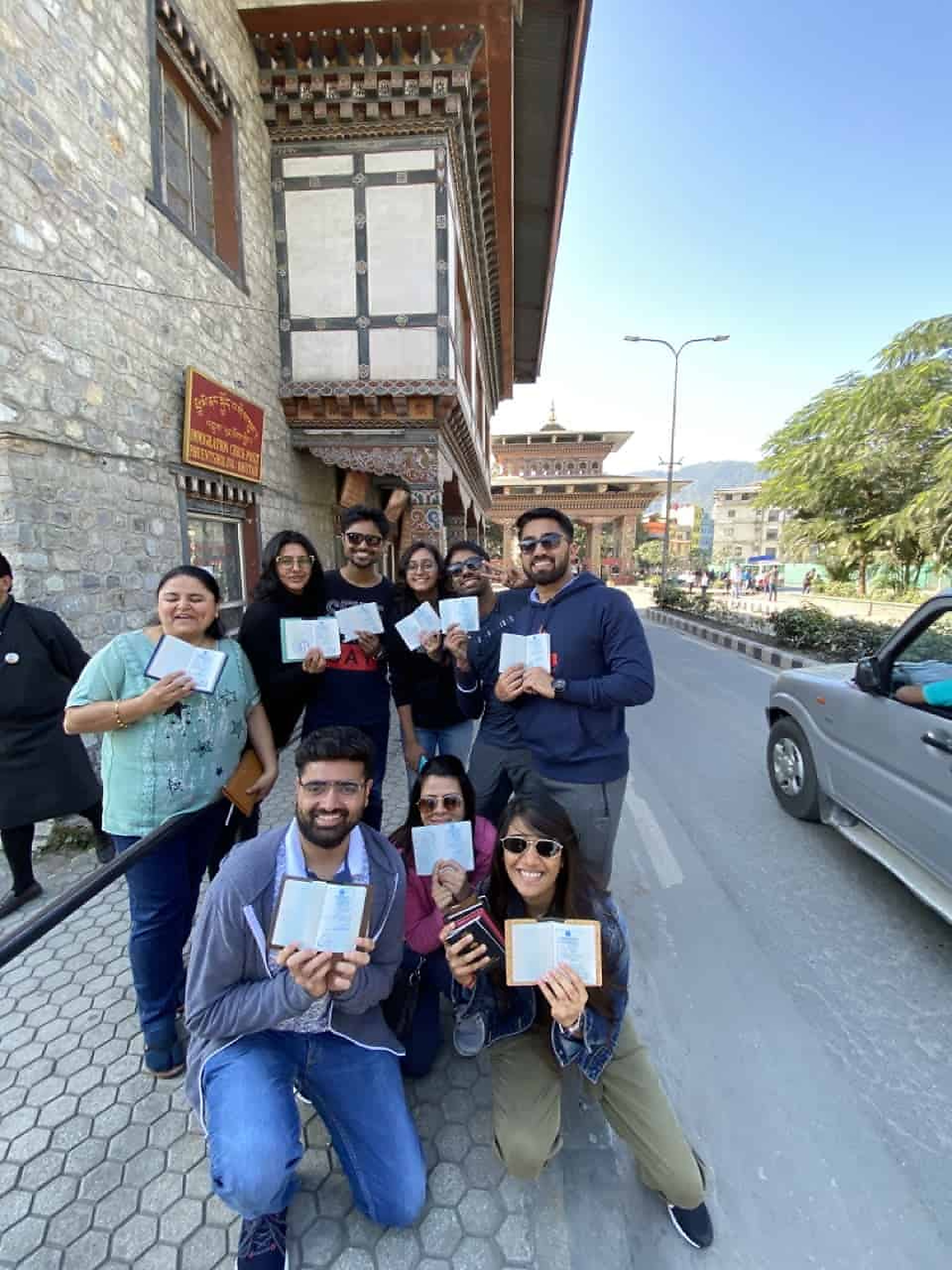 Group at Phuentsholing · Bhutan border