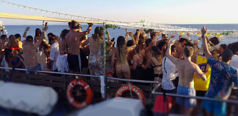 Sunset boat party