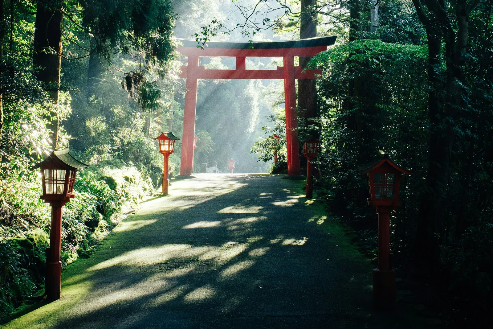 A quiet Japanese street with people observing etiquette