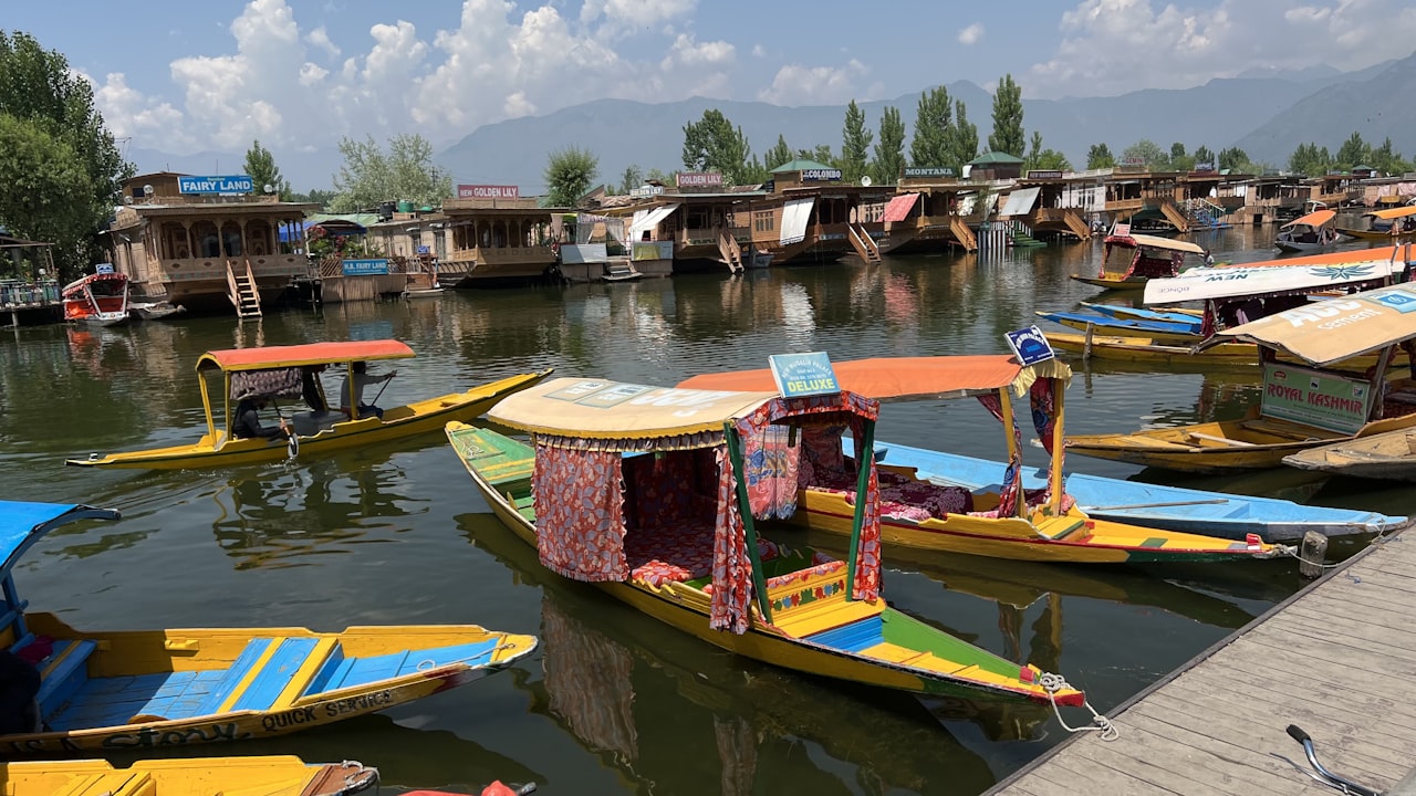 Dal Lake with mountains