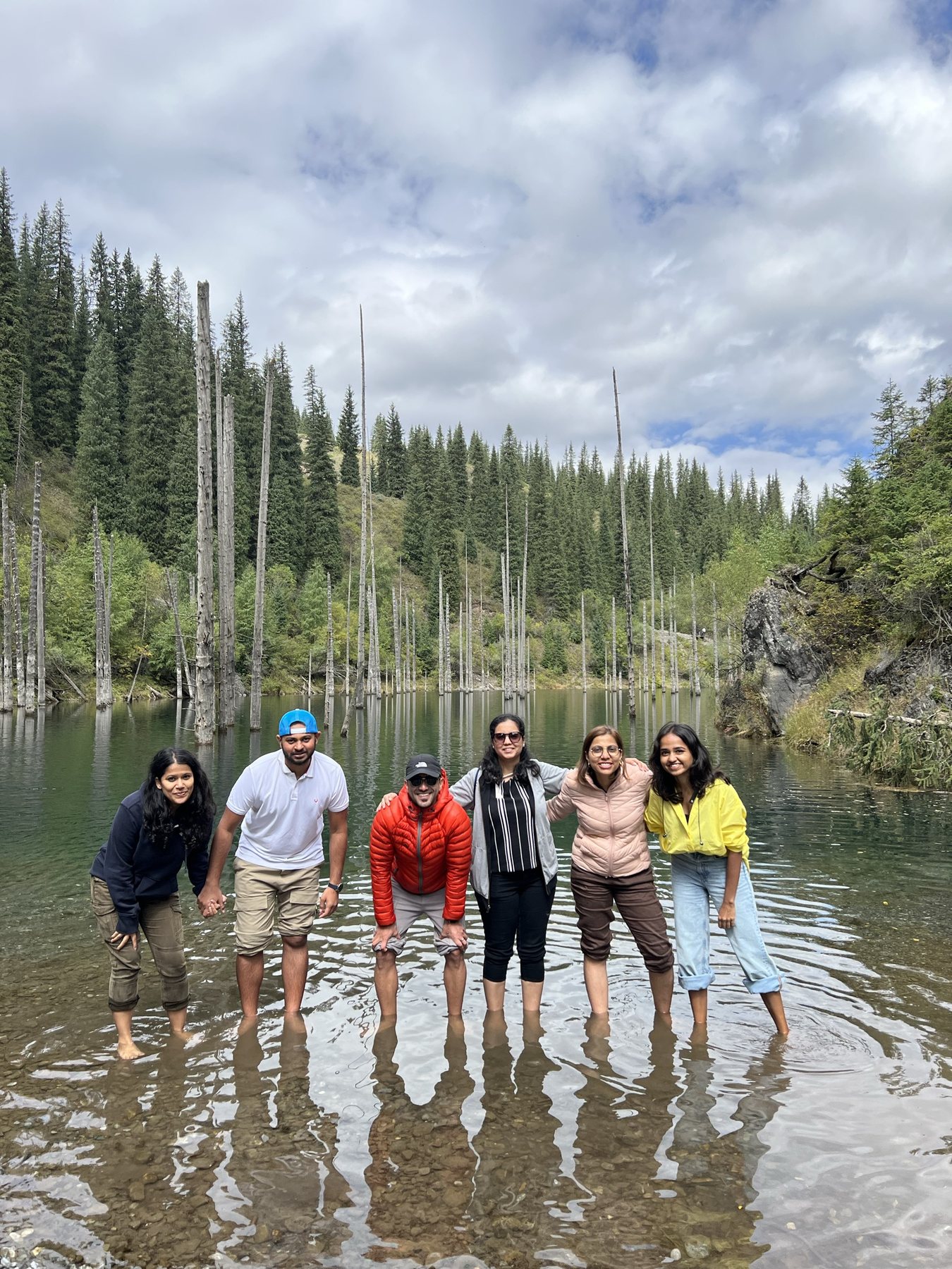 Wading in among the sunken trunks of Kaindy