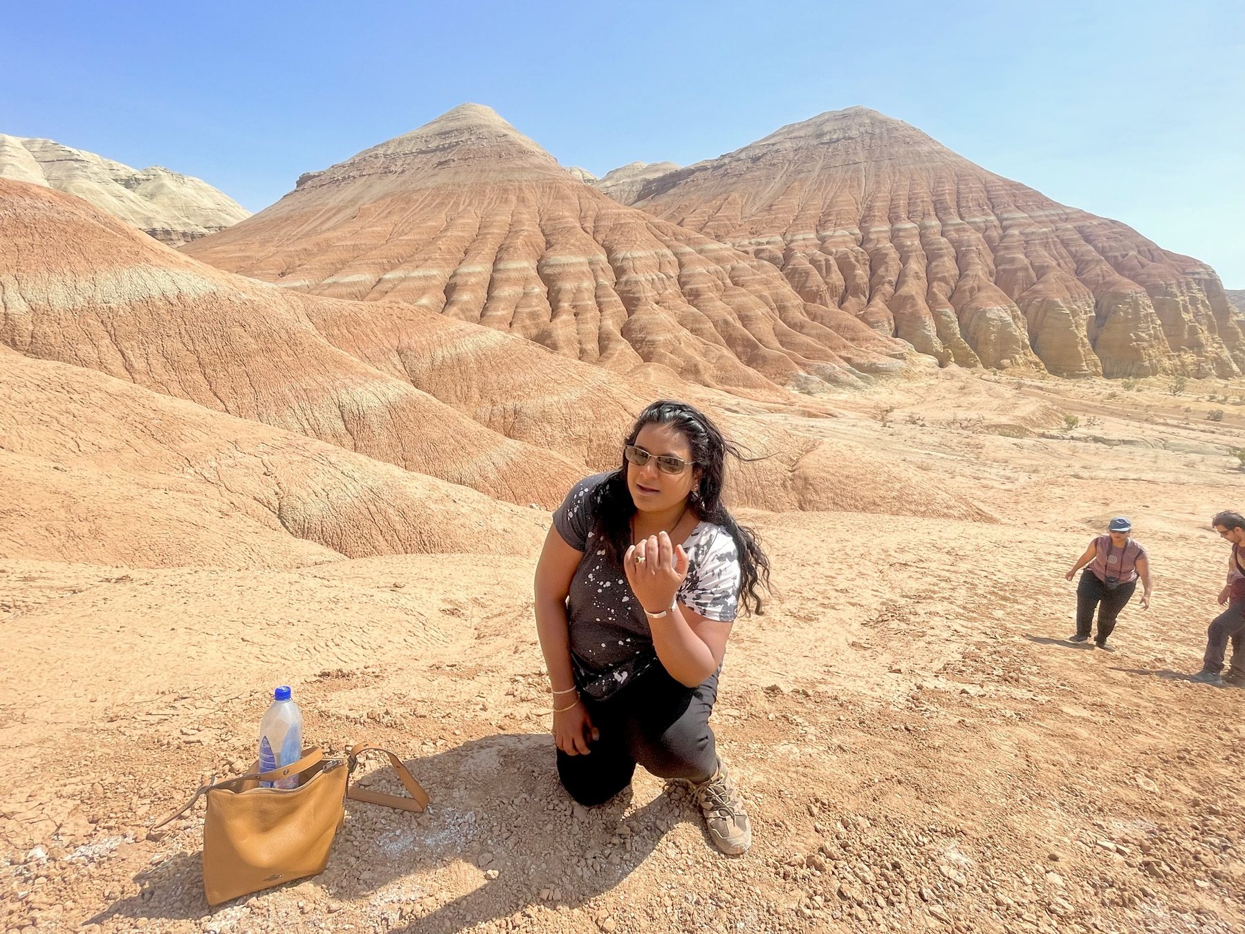 In among the striped hills of Aktau
