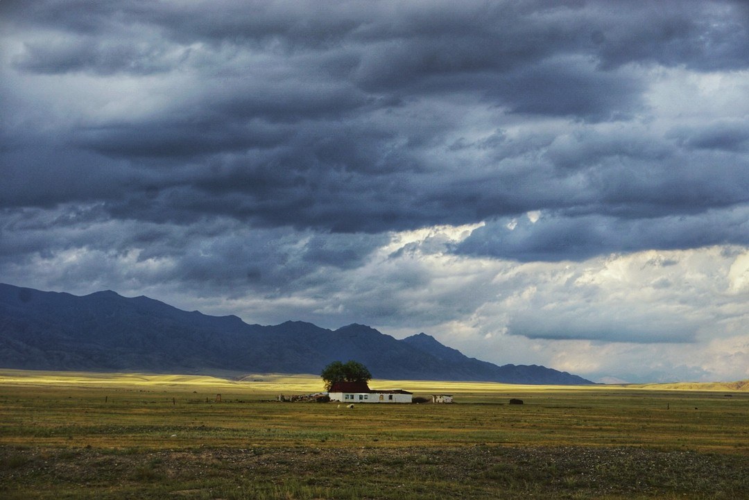 Open steppe from the road back to Almaty