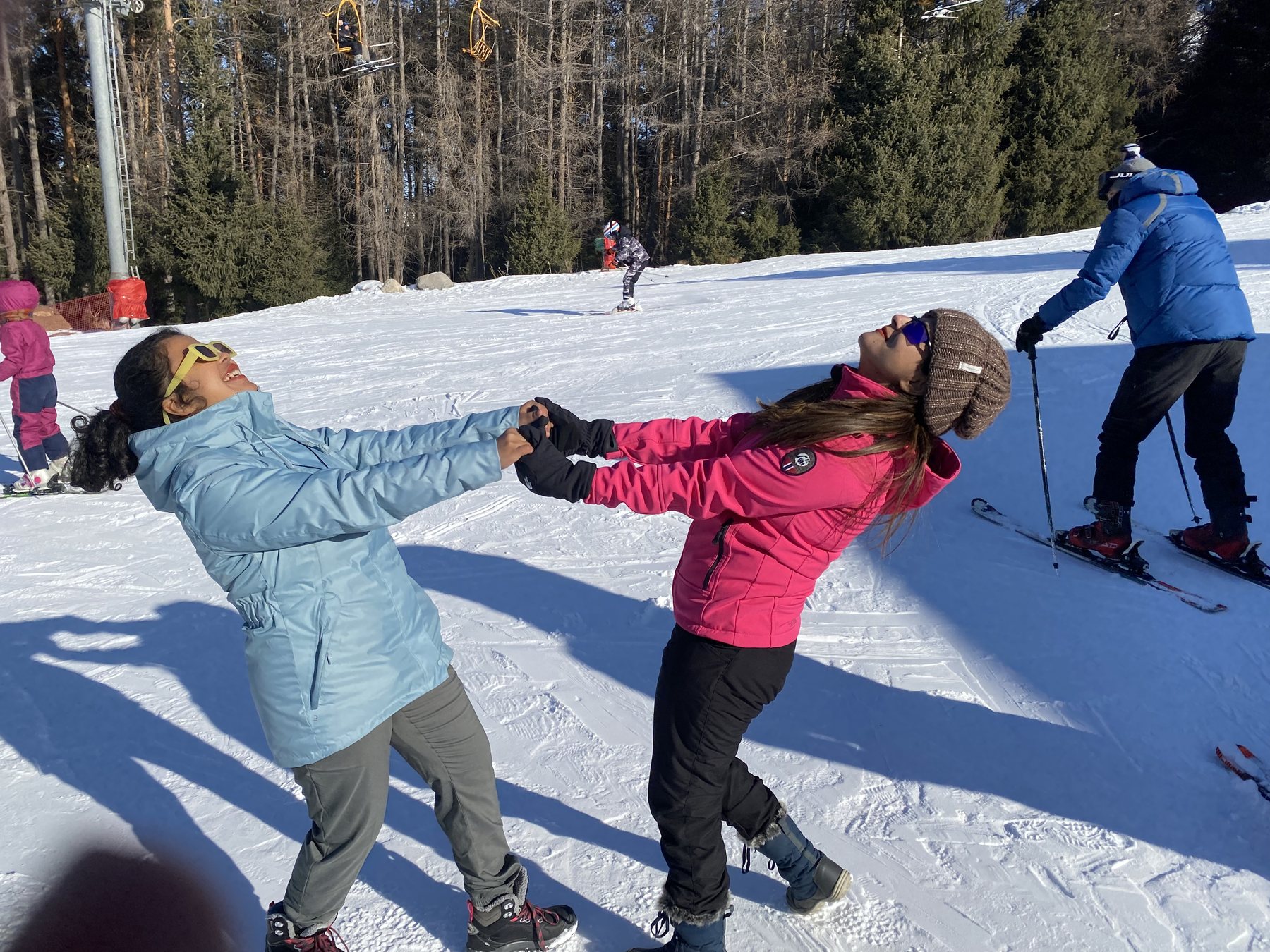 Dancing in the snow at Shymbulak