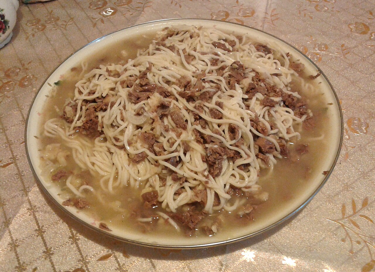 Besbarmak, the national Kazakh dish
