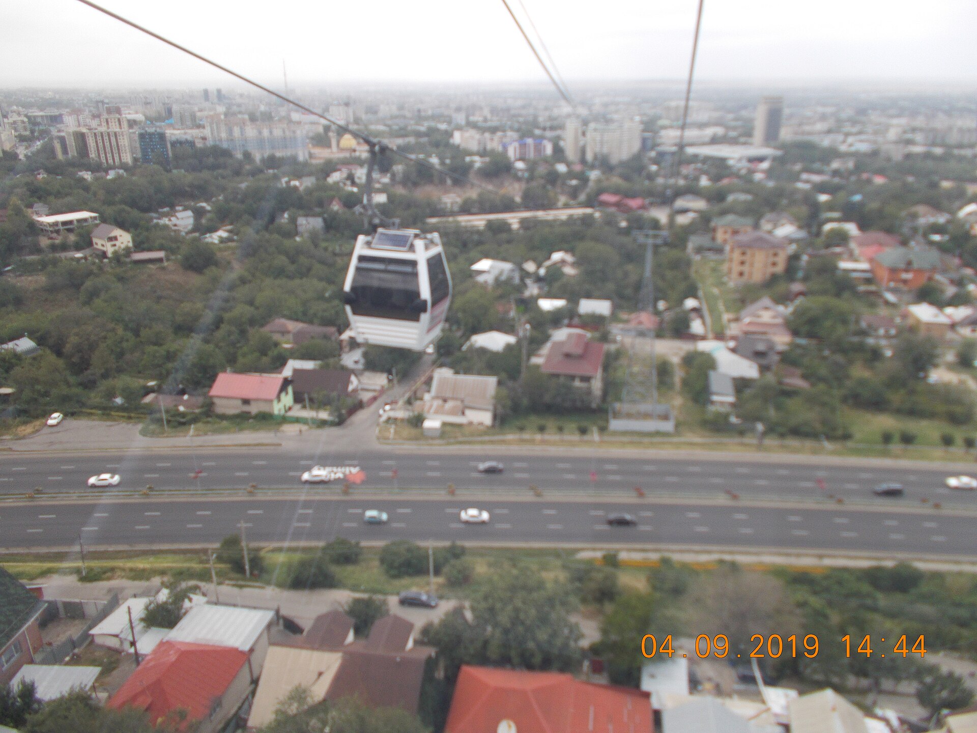 View of Almaty city from the Kok-Tobe cable car