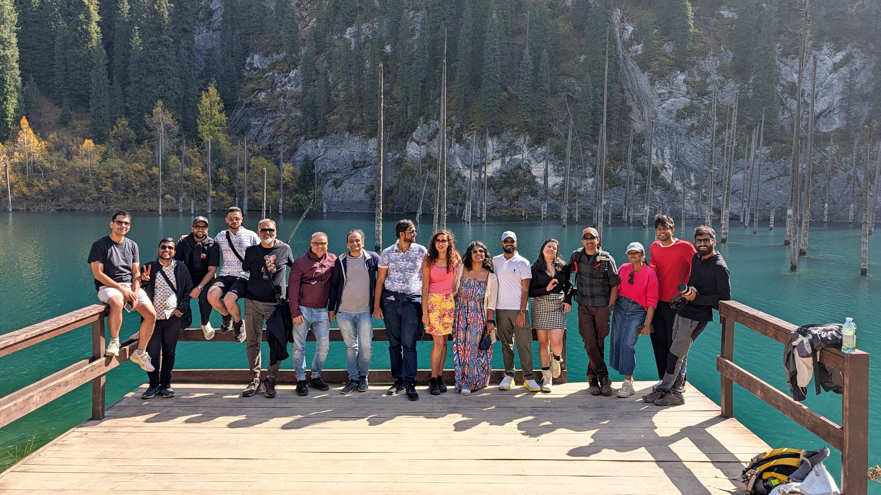 Our group on the jetty at Kaindy Lake