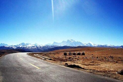 Nepal landscape towards Tibet border