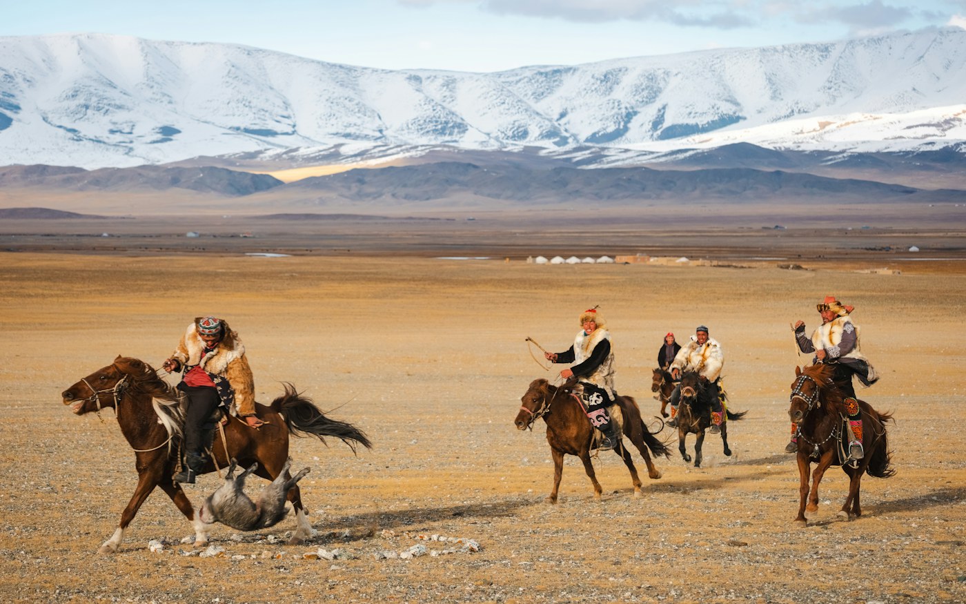 Riders on the winter steppe