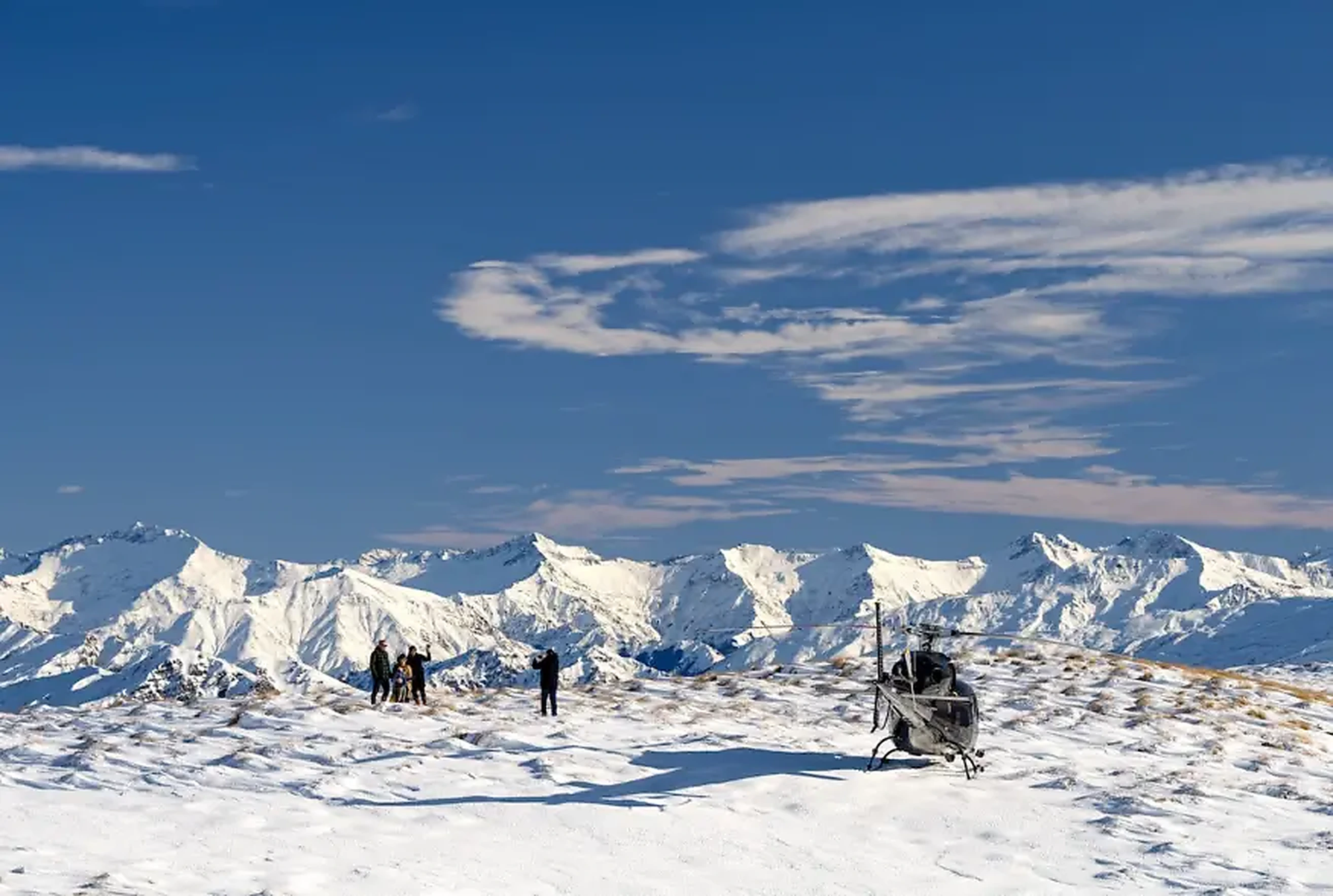 Helicopter snow glacier landing