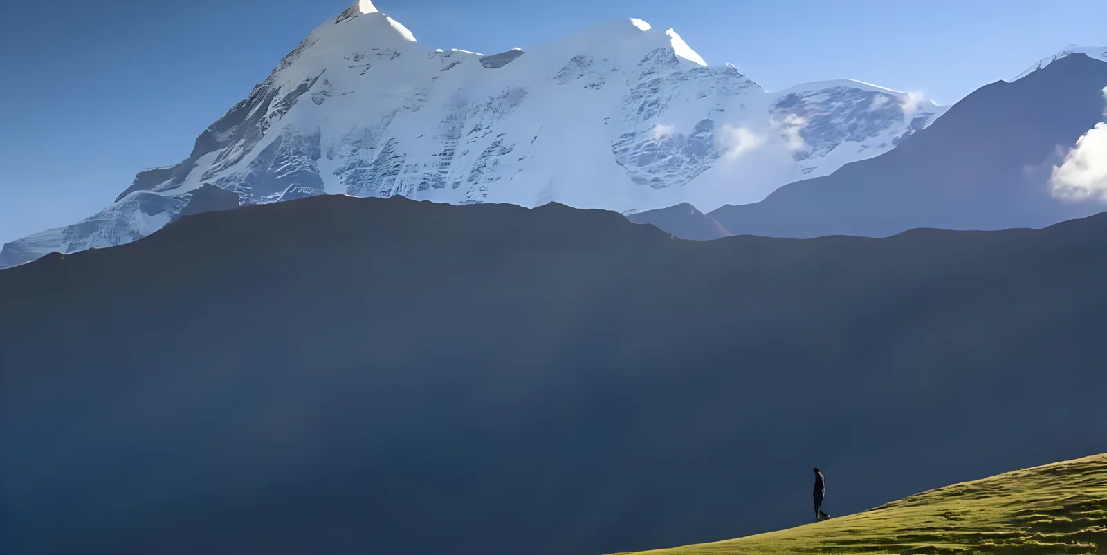 Trishul above Bedni Bugyal at first light