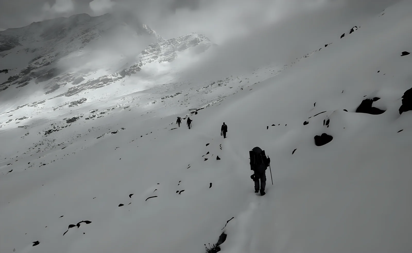 OJ group on the snow trail to Roopkund