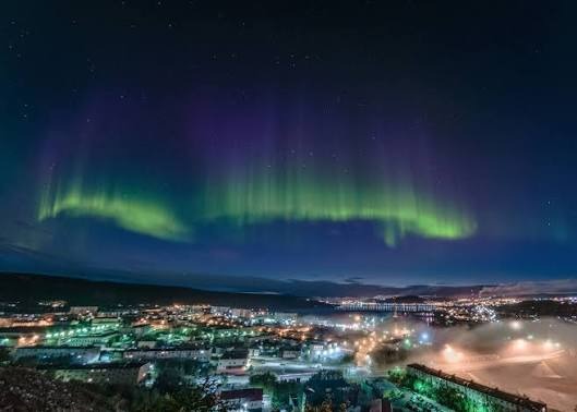 Northern lights over Murmansk