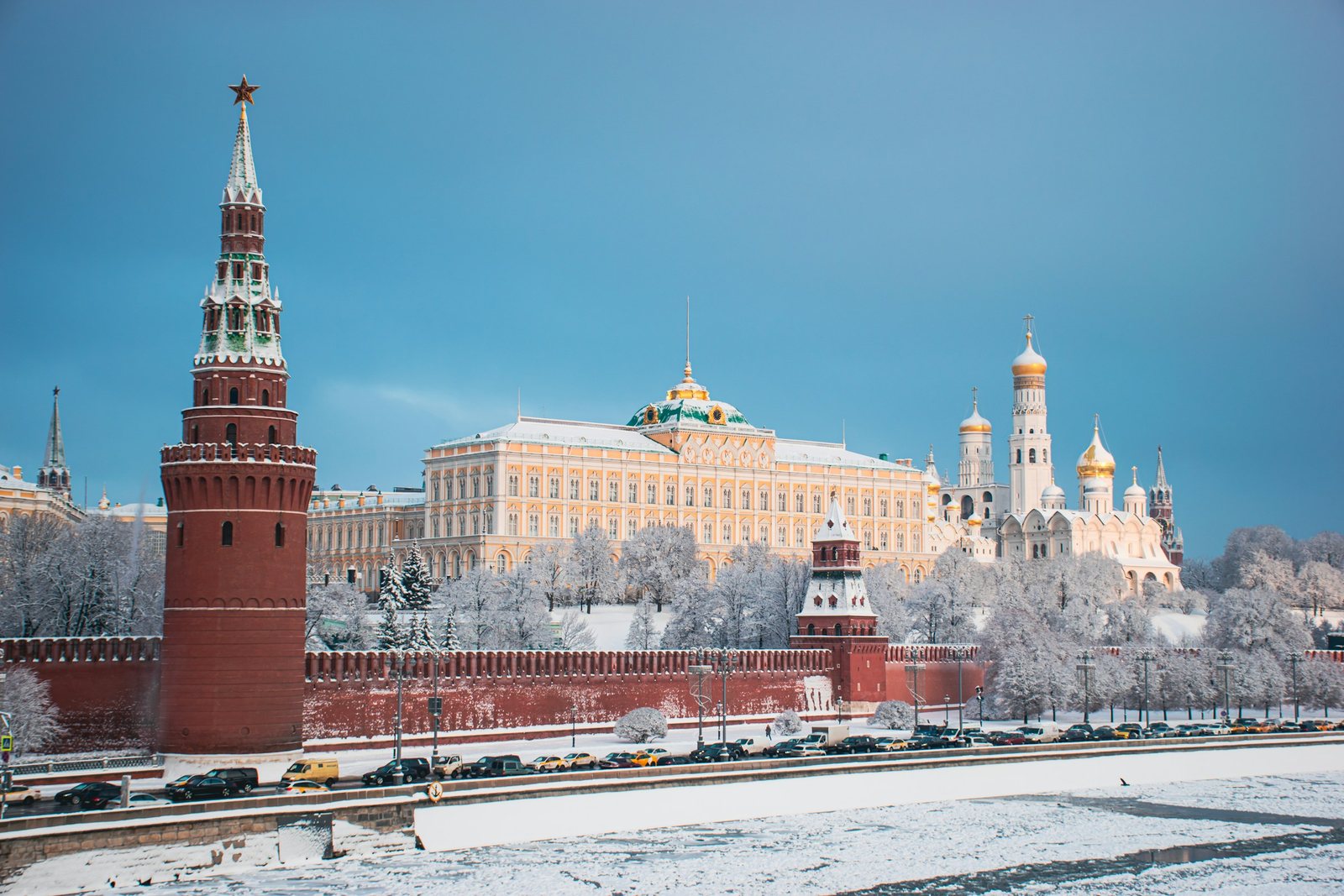 The Kremlin in winter snow