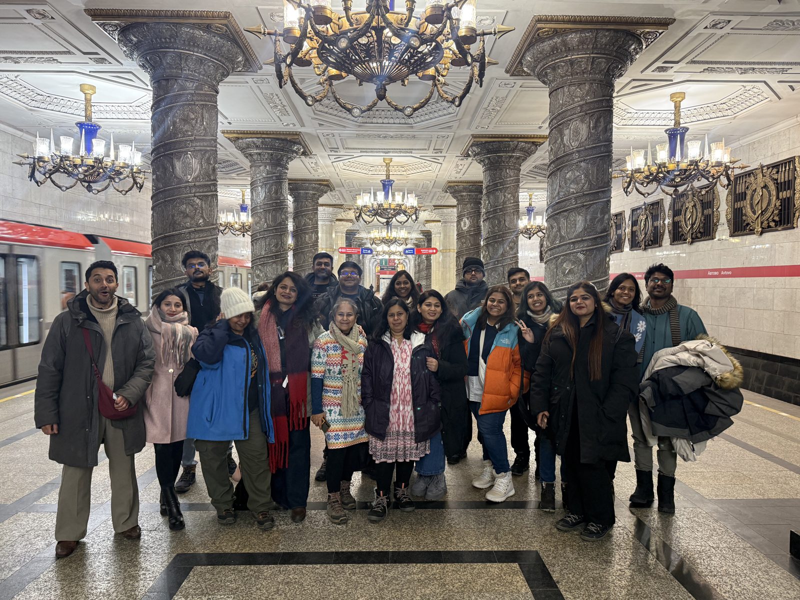 The OJ group in a grand metro station