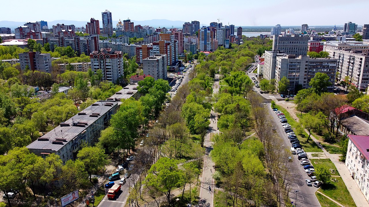 Ussuriysky Boulevard in Khabarovsk, gateway to Vladivostok