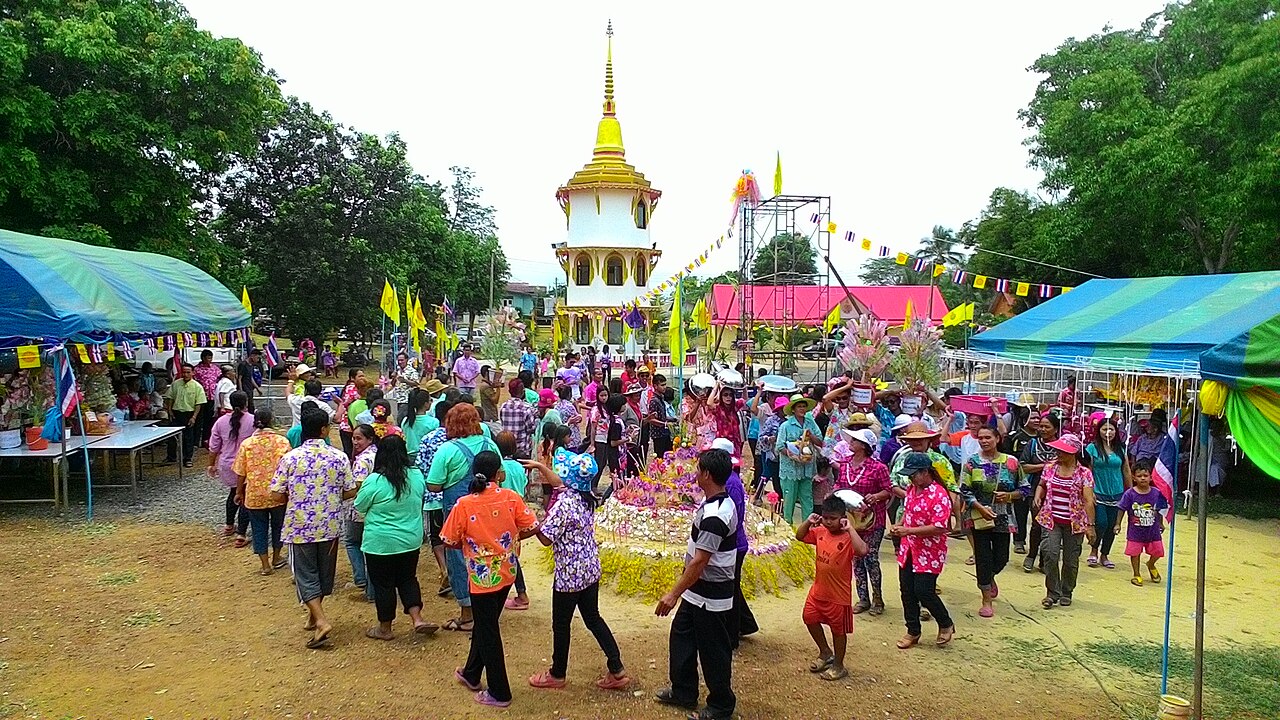 People splashing water during Songkran in Thailand