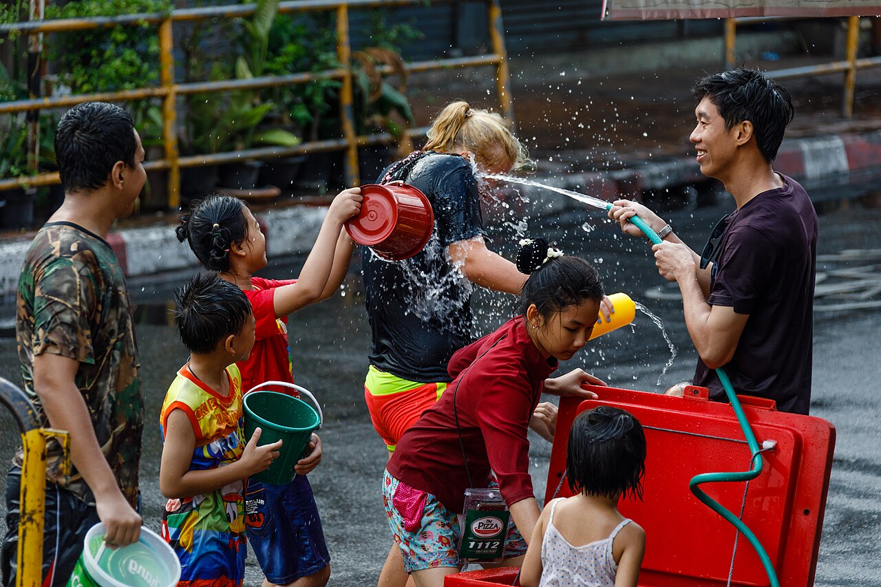 Songkran travel scene