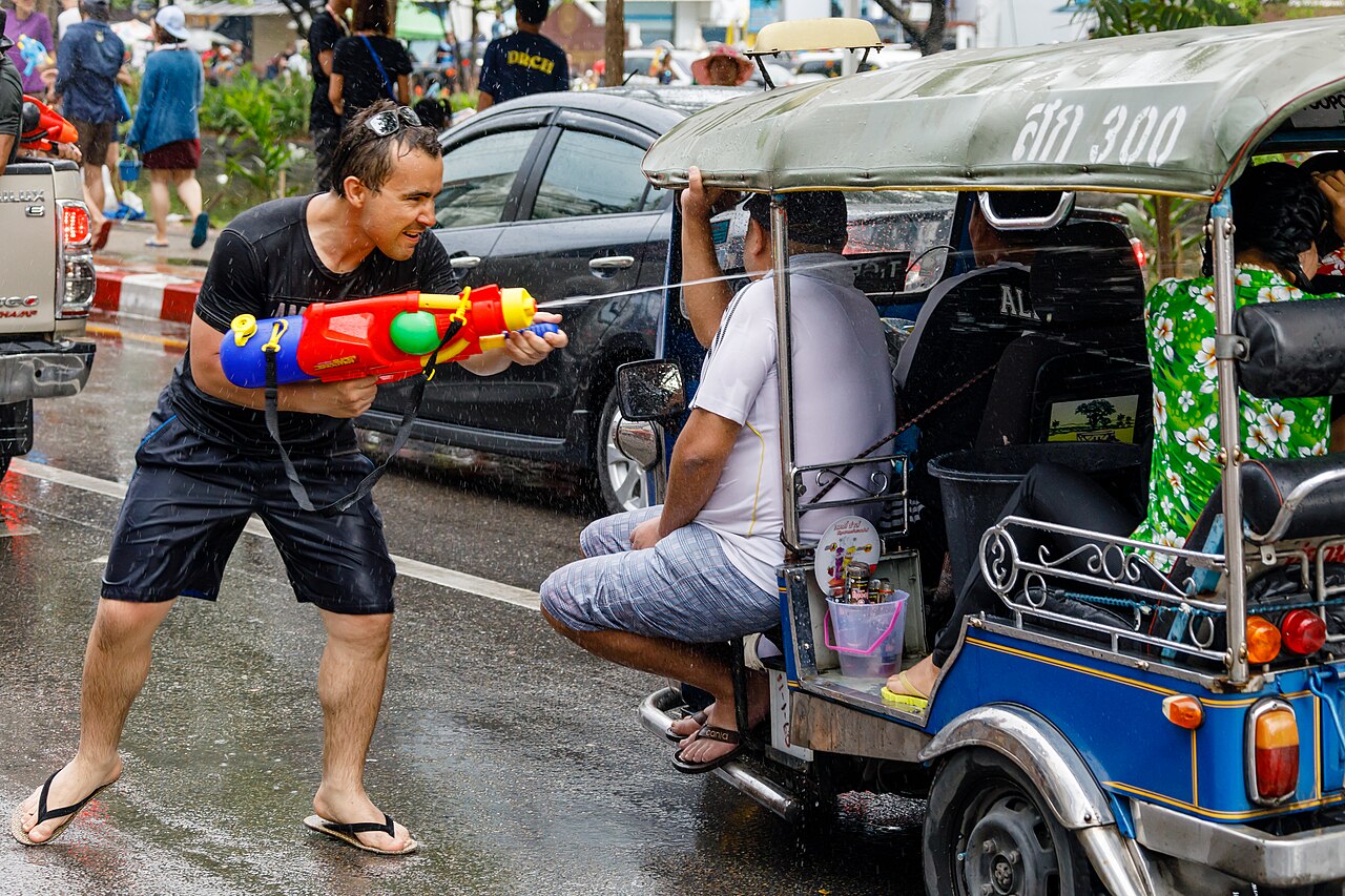 Songkran travel scene
