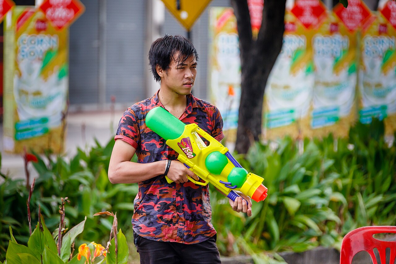 Songkran travel scene