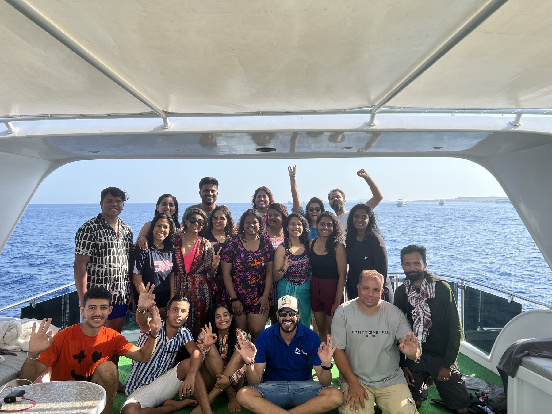 The group out on the Red Sea