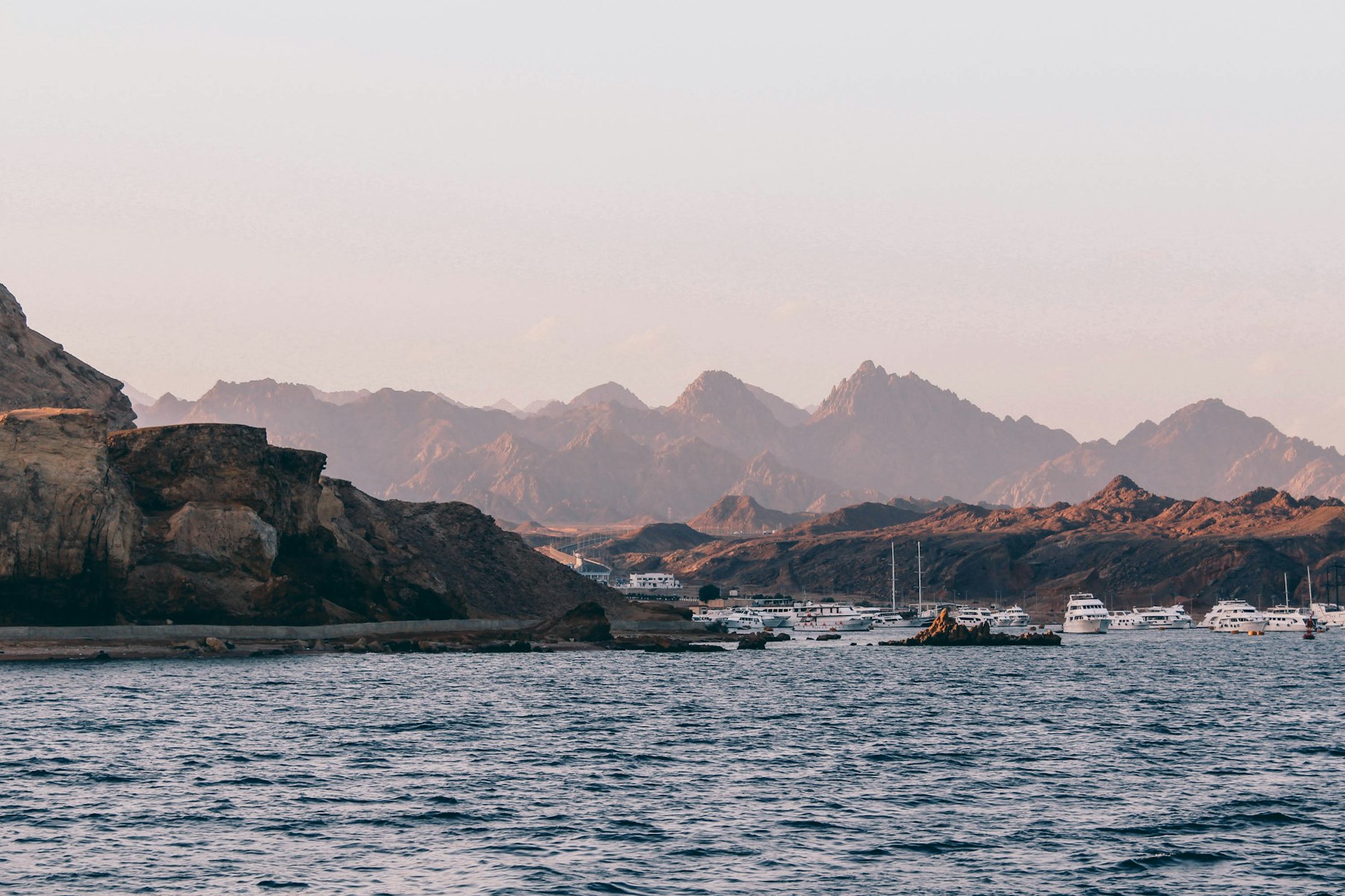 The Sharm El Sheikh coast with the Sinai mountains behind it
