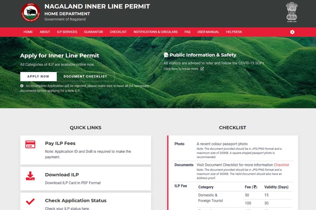 Permits to visit Nagaland