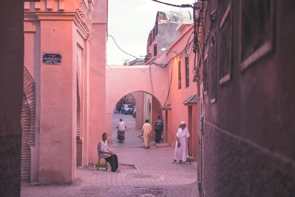 pastel-painted alleys town marrakech