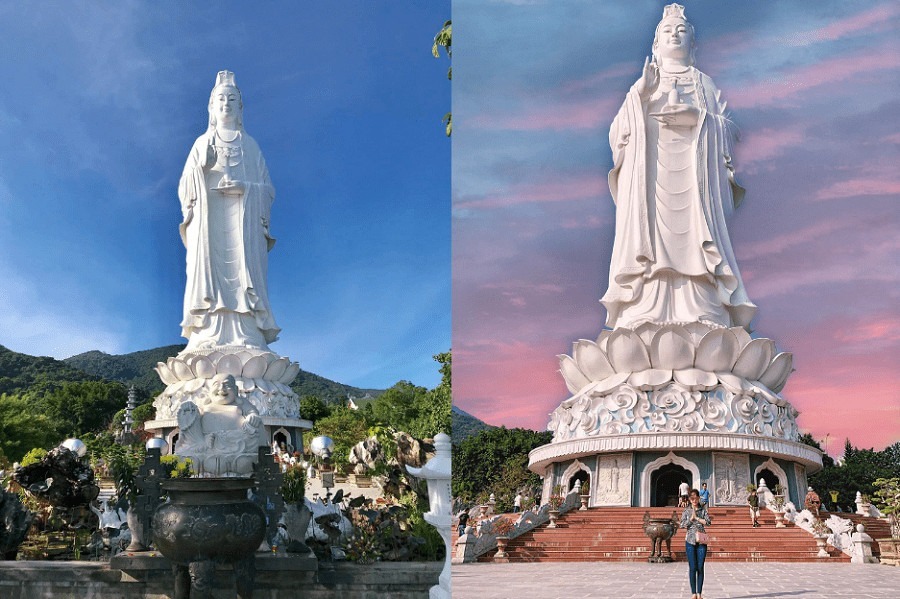 Admire the stunning Linh Ung Pagoda and its massive Lady Buddha statue
