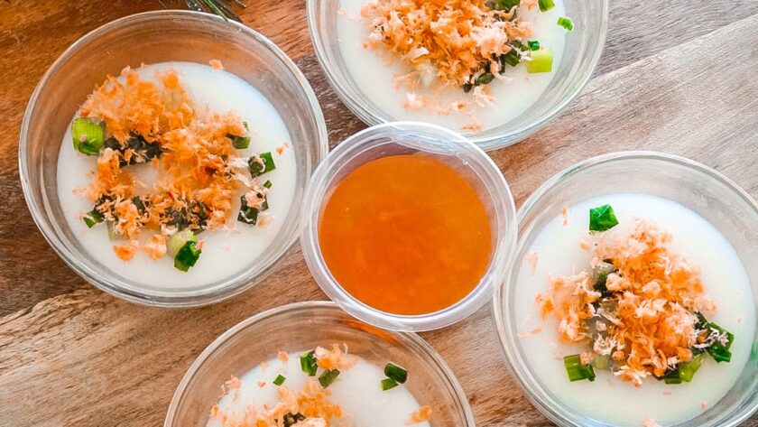 Banh beo (Steamed Rice Cakes with Shrimp)