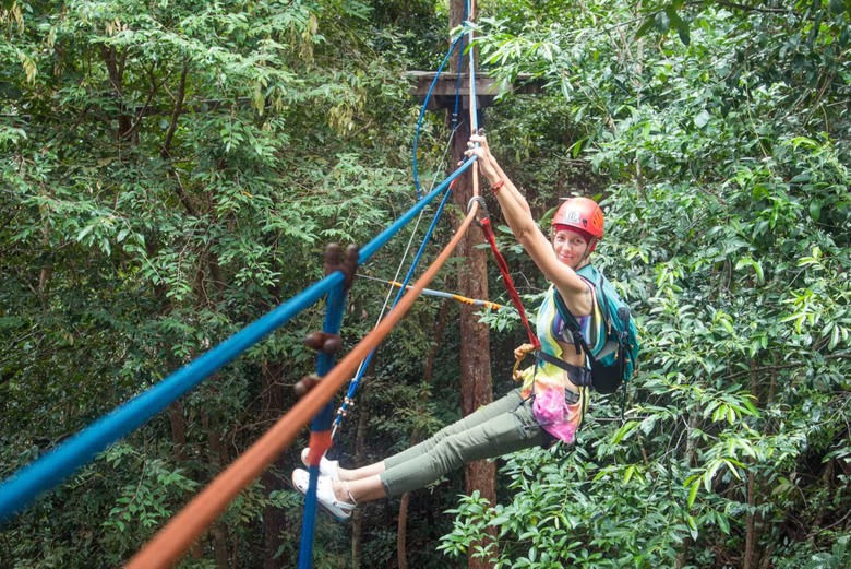 Experience the thrill of ziplining in the jungle
