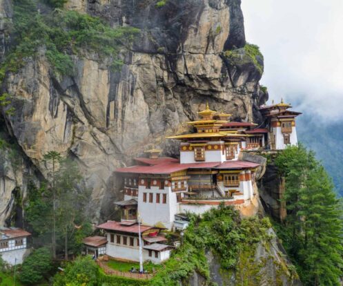 One in the orange jacket - bhutan new year's trip