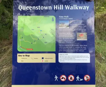 queenstown hill walkway signboard